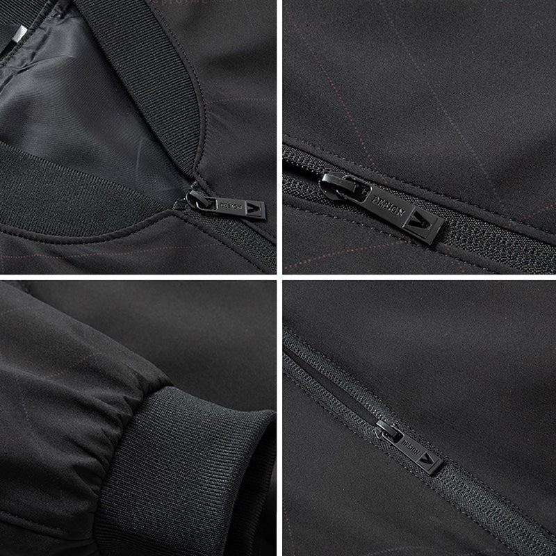 Herren Bomberjacke mit Reißverschluss und gerippten Bündchen