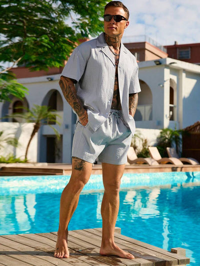 Jannik – Herren Urlaubsoutfit Kurzarm Und Shorts Lässig Modern