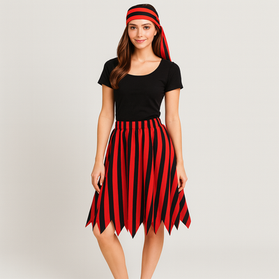 Jayda | Damen Piratenrock mit Streifenmuster