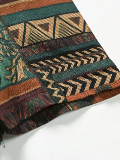 Kai – Herren Boho Hemd Geometrisch Bunt Kurzarm Modern