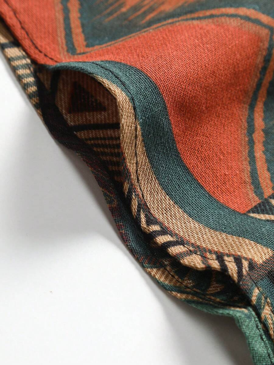 Kai – Herren Boho Hemd Geometrisch Bunt Kurzarm Modern