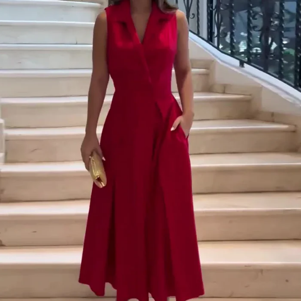 Karole-Raffiniertes Ärmelloses Sommerkleid