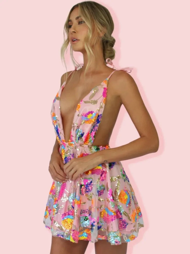 Kelly- Glitzerndes Paillettenkleid Damen