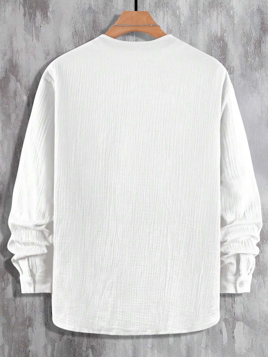 Kevin – Herren Einfarbiges Kurzarmhemd Mit Knopfleiste Basic