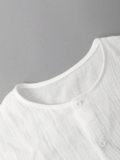 Kevin – Herren Einfarbiges Kurzarmhemd Mit Knopfleiste Basic