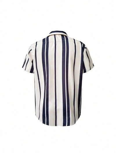 Konrad – Herren Gestreiftes Kurzarmhemd Für Frühling Und Urlaub