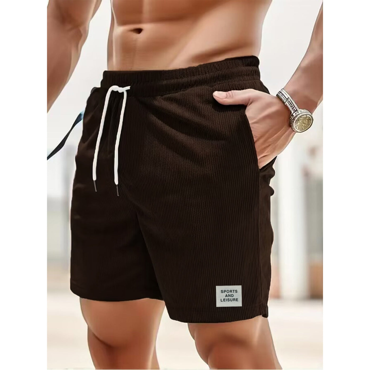 Leandro - Herren Gestreifte Shorts
