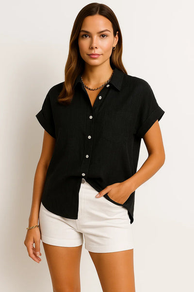 Leichte Kurzarmbluse Damen