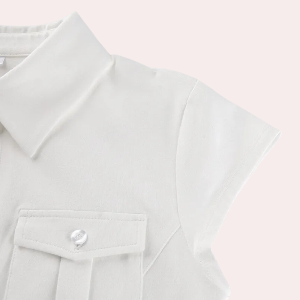 Loredana- Vielseitige Weiße Damenbluse