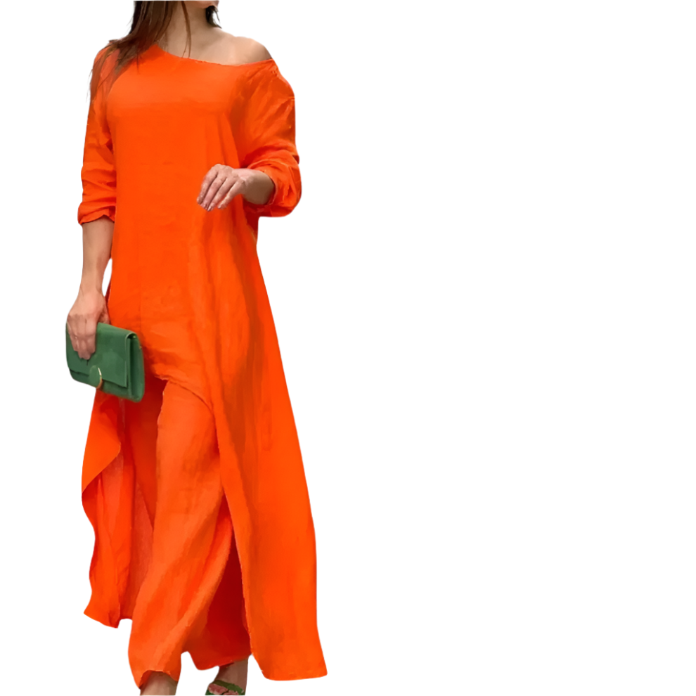 Aria asymmetrische Bluse und weite Hose