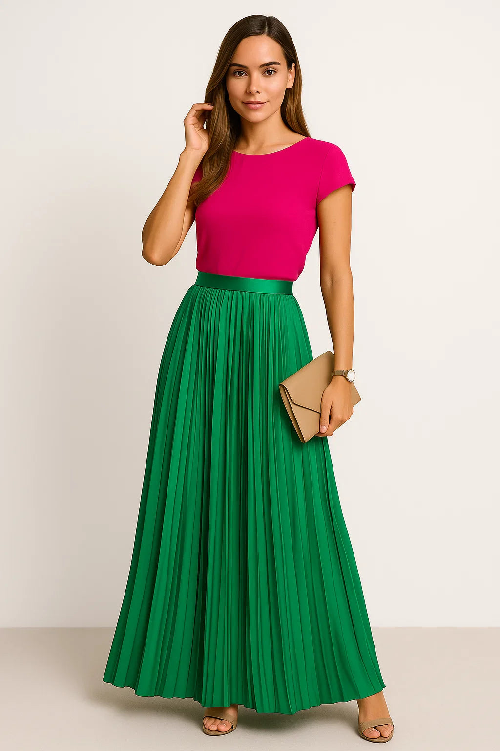 Luftiger langer Faltenrock