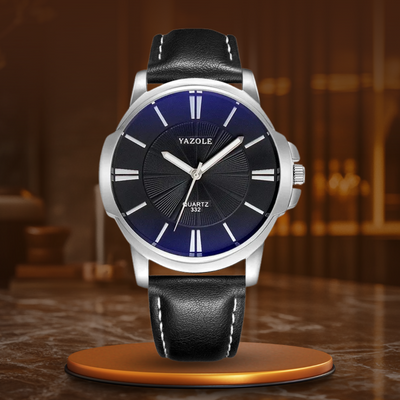 van Baerle® - Luxuriöse Blaues Glas Lederuhr