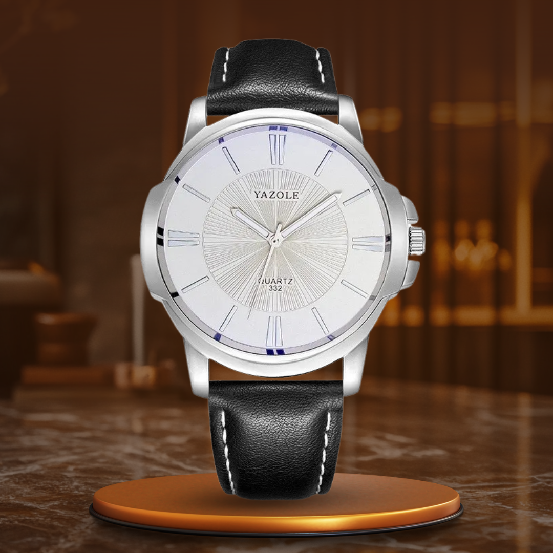 van Baerle® - Luxuriöse Blaues Glas Lederuhr