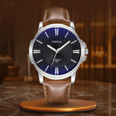 van Baerle® - Luxuriöse Blaues Glas Lederuhr