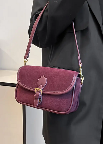 Damen Umhängetasche Wildleder – Kleine Crossbody Tasche Vegan & Vintage