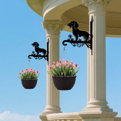 Dachshund Metall Pflanzenständer zum Hängen