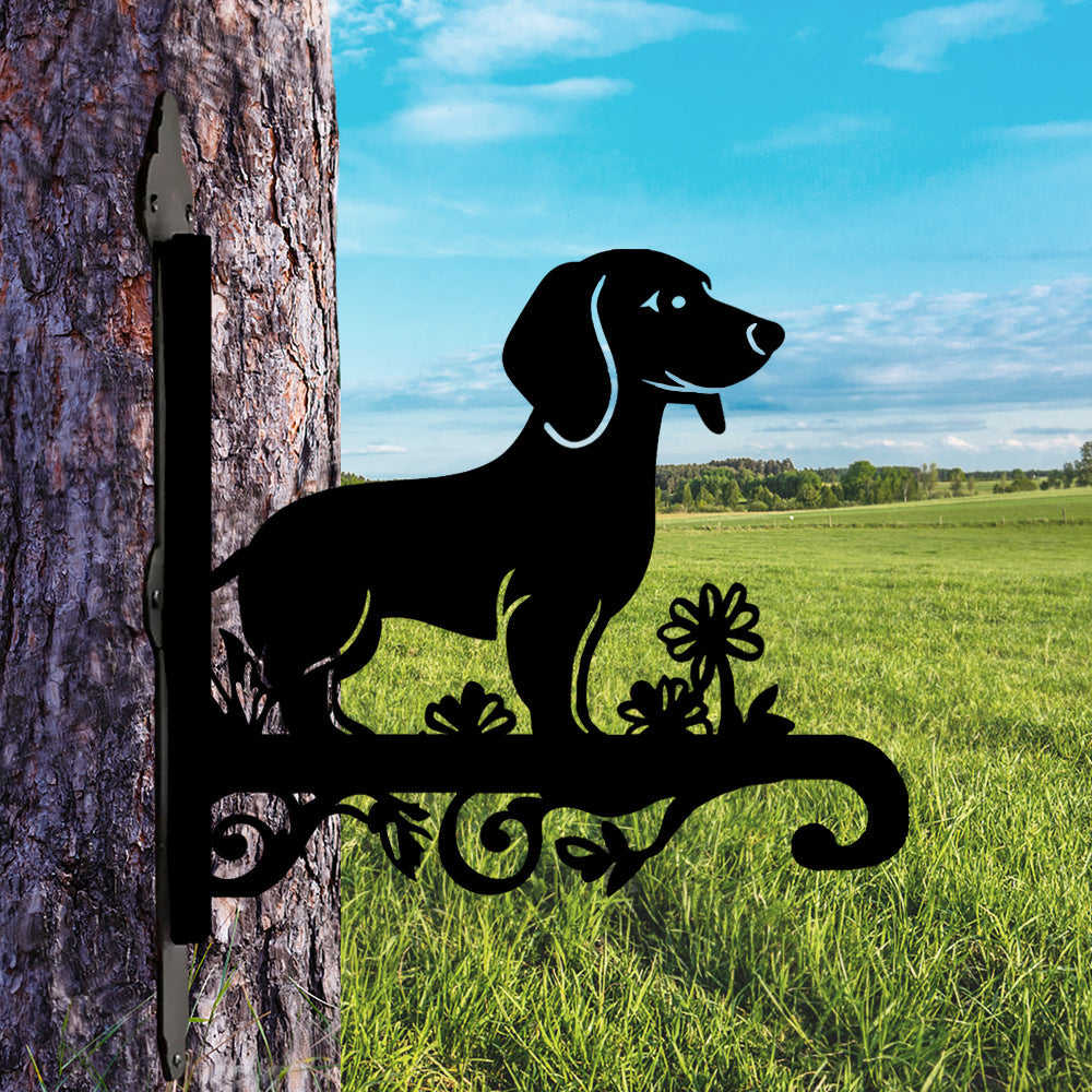 Dachshund Metall Hängender Pflanzentopfständer