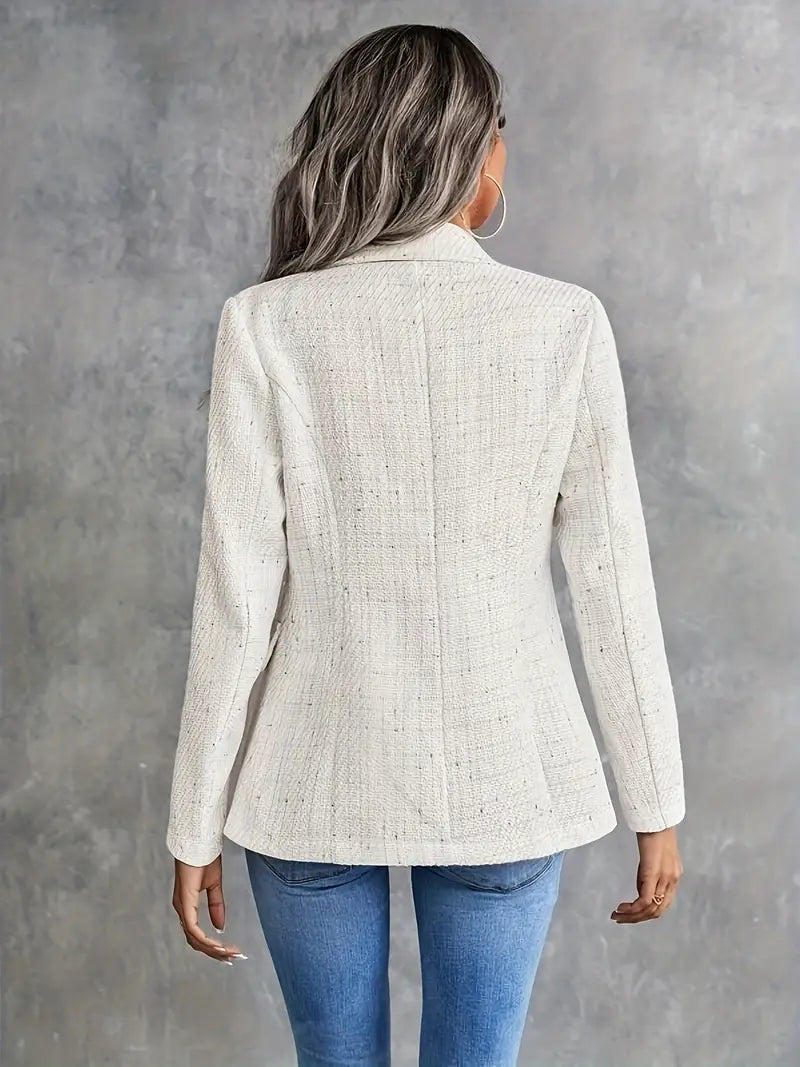 Beiger Doppelreihiger Blazer für Damen