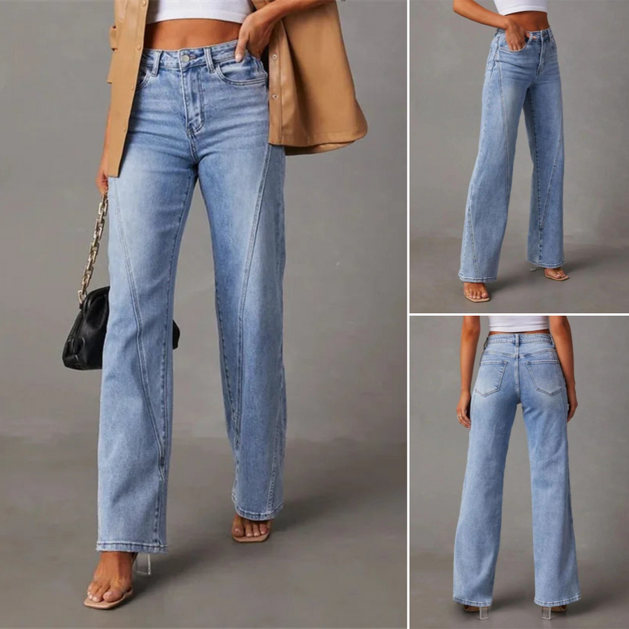 Olivia™ - Hochtaillierte weite Jeans