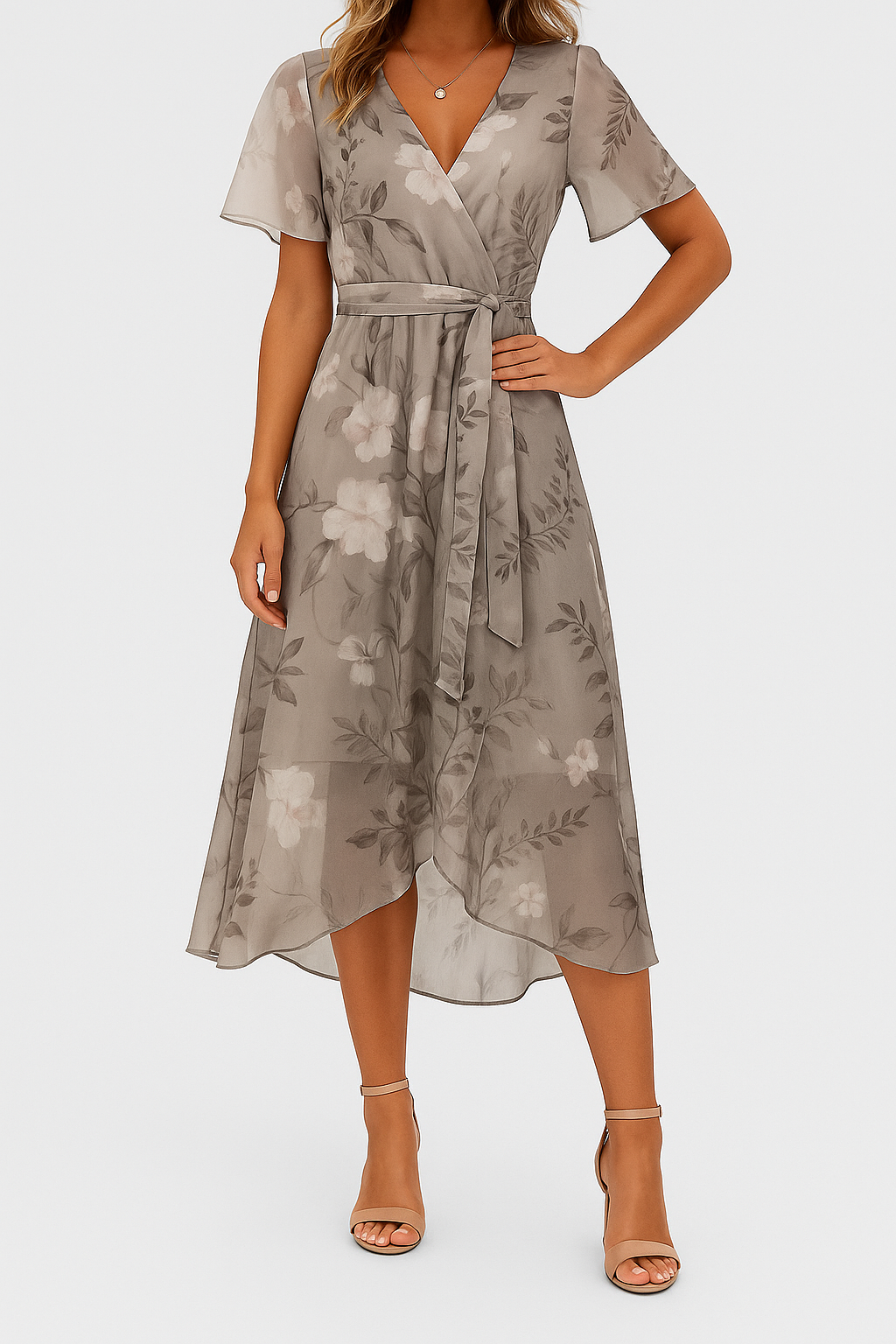 Nadia – Luftige Chiffonkleid mit Blumenmuster