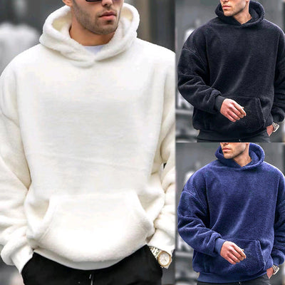 Herren Oversized Kuschelpullover mit Kapuze Aliams