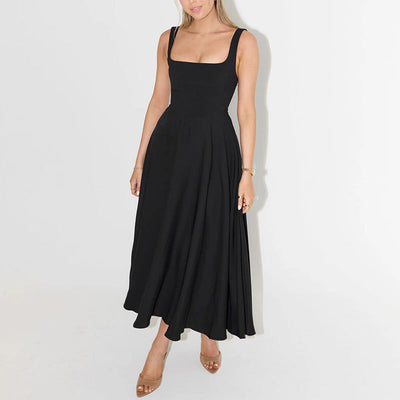 Damen Elegantes Sommerkleid mit Trägern – Stilvolles Midi-Kleid für Alltag und besondere Anlässe