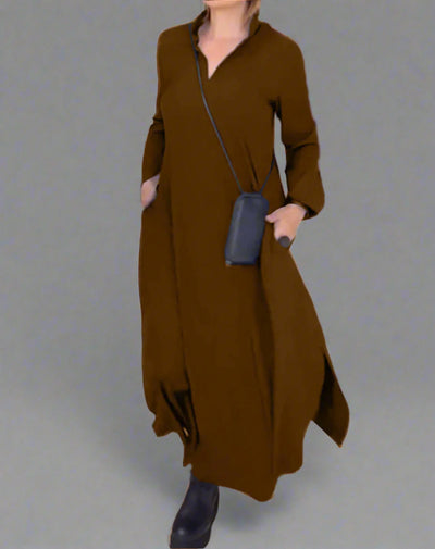 Sabine | Lockeres Langes Kleid mit Schlitz
