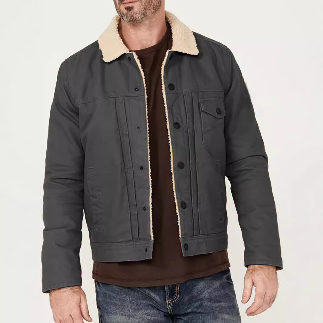 Herren Fleece gefütterte Bikerjacke Aliams
