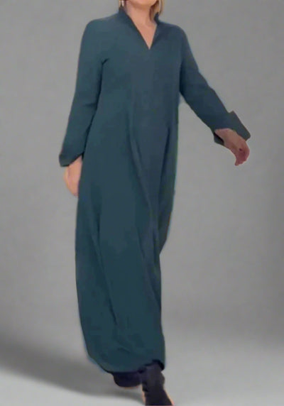 Sabine | Lockeres Langes Kleid mit Schlitz