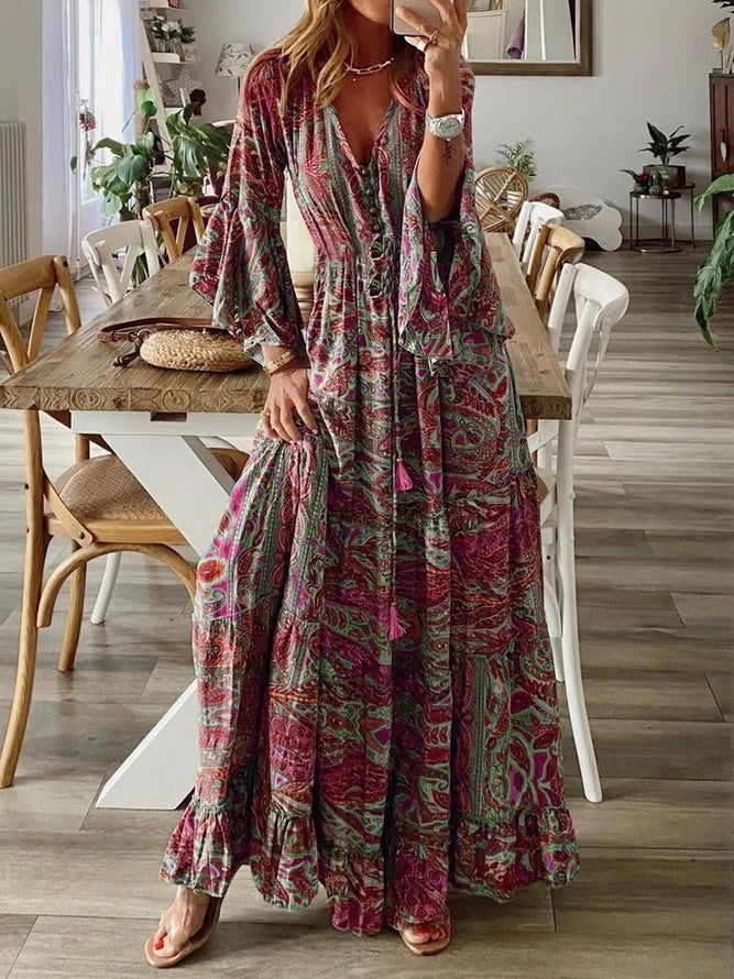 Agathe – Langes Kleid im Boho-Stil