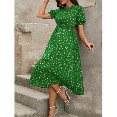 Amelia - Kleid mit Rundhalsausschnitt und Blumenmuster