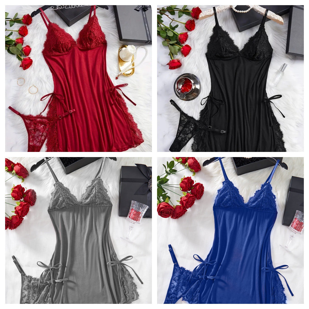 Novalise | Unifarbenes Dessous-Set aus Spitze für Frauen