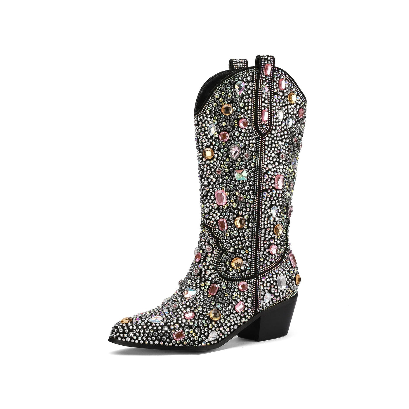 Glitzernde Cowboystiefel Für Damen | Wadenlang