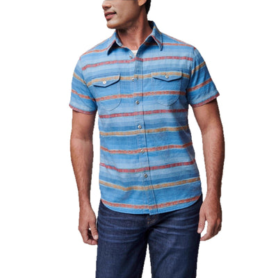 Herren Kurzarm-Hemd mit gestreiftem Design und zwei Brusttaschen Aliams