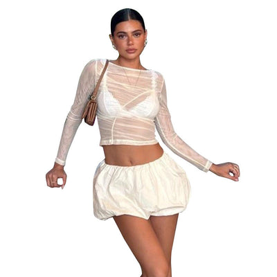 Alona - Langarmtop im Wickeldesign