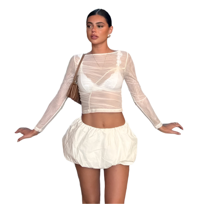 Alona - Langarmtop im Wickeldesign