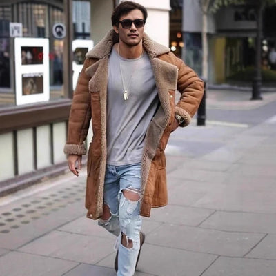 Herren Teddyfell-Langmantel Aliams