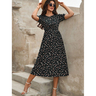 Amelia - Kleid mit Rundhalsausschnitt und Blumenmuster