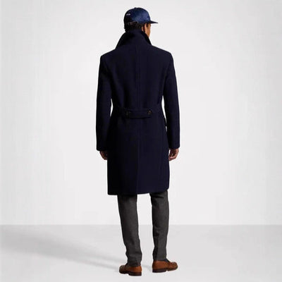 Herren eleganter doppelter Wollmantel mit abnehmbarer Steppjacke Aliams