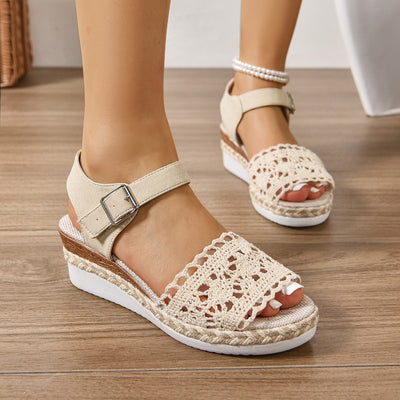 Megan – Bequeme Sandalen mit Keilabsatz und Riemchen