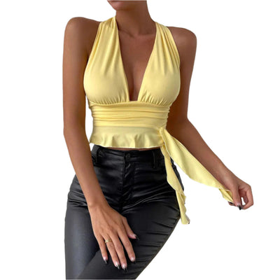 Dorthea - Dyb V-Ausschnitt Halter Wickeloberteil