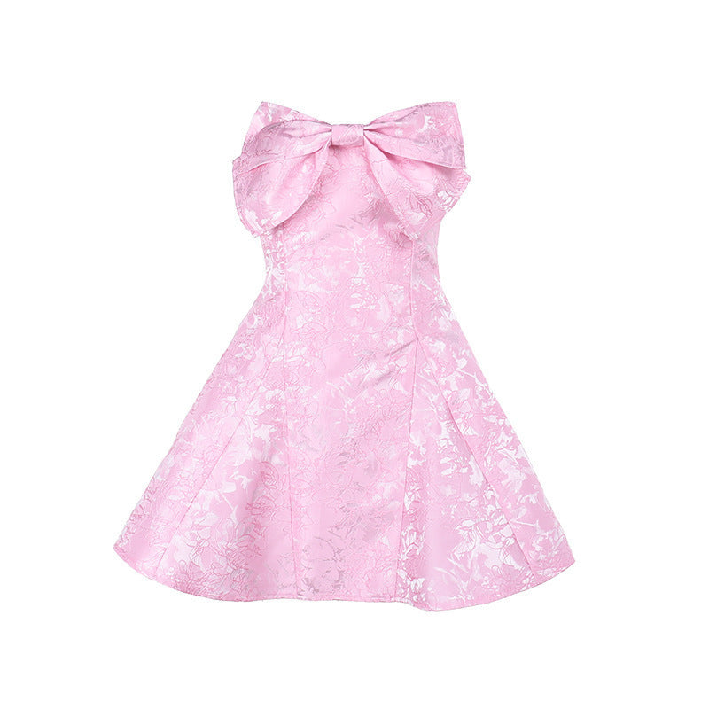 Trendy Damen Minikleid schulterfrei mit Schleifen-Detail – Malou