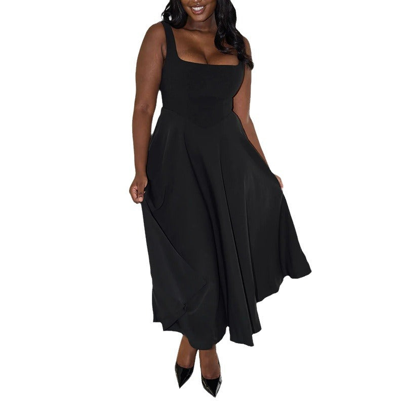 Damen Elegantes Sommerkleid mit Trägern – Stilvolles Midi-Kleid für Alltag und besondere Anlässe