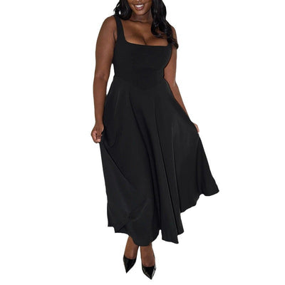 Damen Elegantes Sommerkleid mit Trägern – Stilvolles Midi-Kleid für Alltag und besondere Anlässe