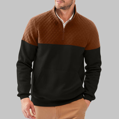 Herren gemütlicher Fleece-Pullover mit Stehkragen Aliams