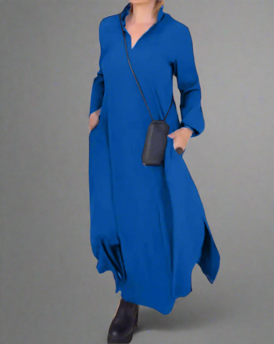 Sabine | Lockeres Langes Kleid mit Schlitz