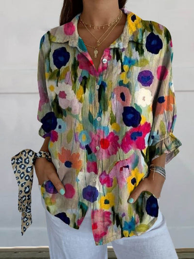 Lorena - Langärmelige bedruckte Bluse