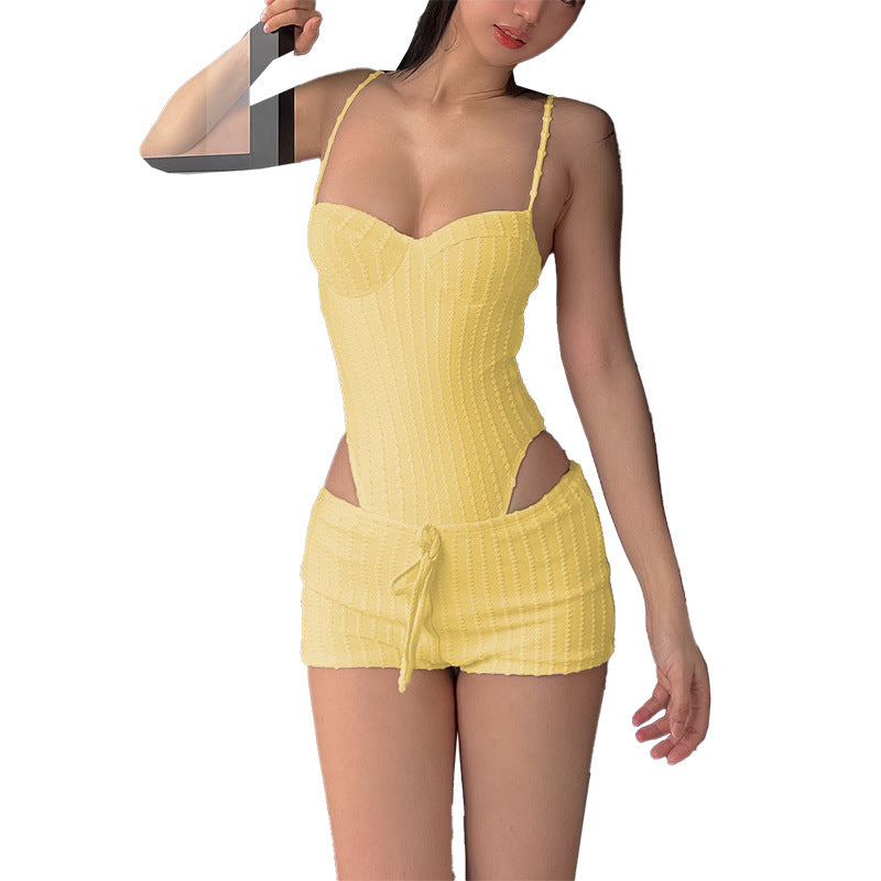 Audrey - Ausgeschnittene Details figurbetontes Jumpsuit mit Overall