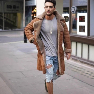 Herren Teddyfell-Langmantel Aliams