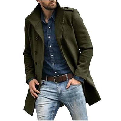 Herren eleganter Trenchcoat mit doppelter Knopfleiste und praktischem Innenfutter Aliams
